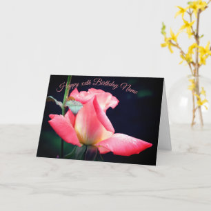 Rosenknopp Delight Blommigt Personlig Birthday Kort