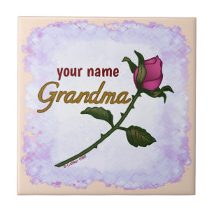 Rosenknopp Grandma Kakelplatta