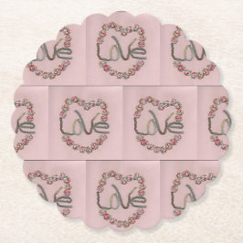 Rosenknopp Kärlek Underlägg Papper