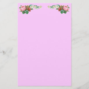 Rosenknopp och Daisy för vintage Brevpapper