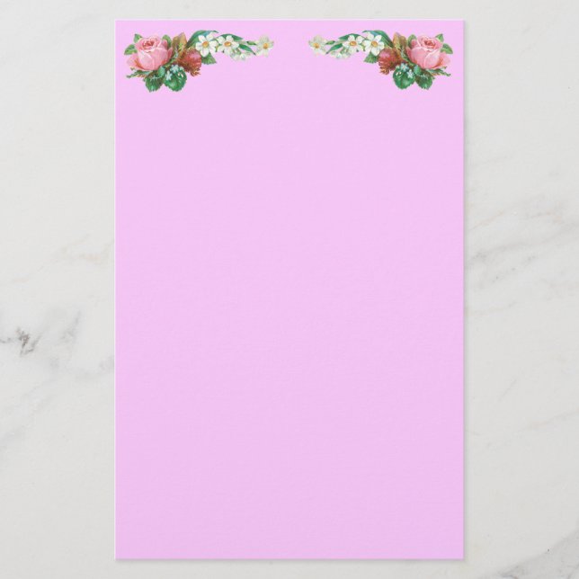 Rosenknopp och Daisy för vintage Brevpapper (Framsida)