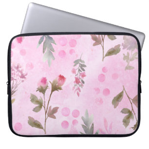 Rosenknoppar, polka dots: sommartid, blommigt. laptop fodral