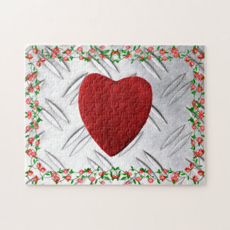 Rosenrahmen mit Herz Pussel