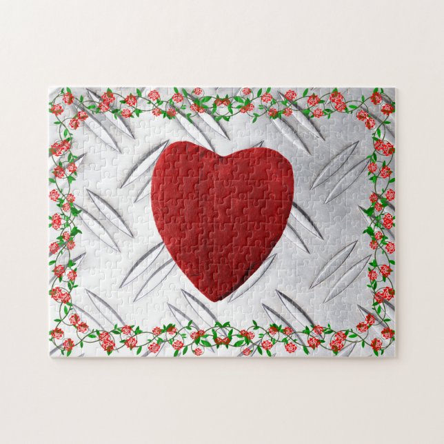 Rosenrahmen mit Herz Pussel (Horisontell)