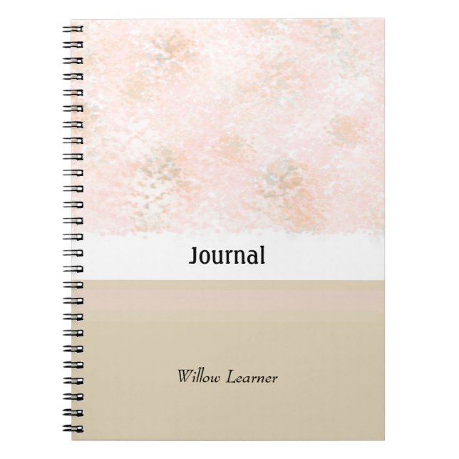 Rosenröd och taupe journal anteckningsbok med spiral (Framsidan)