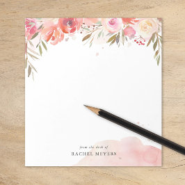 Rosenskam Bouquet Personligt Namn Monogram Anteckningsblock
