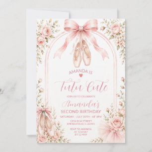 Rosenskär Coquette Tutu Söt Flickas 2-årsdag Inbjudningar