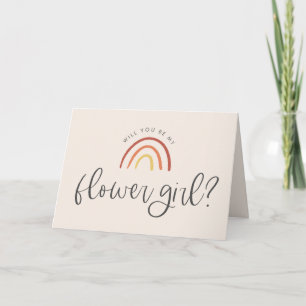 Rosenskär Terrakotta Regnbåge Flower Girl Förlovni Kort