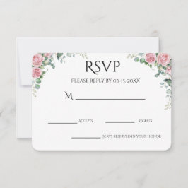 Rosenskära akvarell blomster förlovningsfest OSA kort