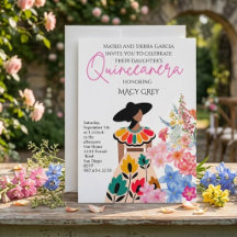 Rosenskära Blommig Quinceañera 15-årsdag