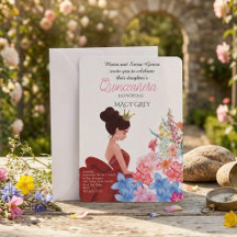Rosenskära Blommig Quinceañera 15-årsdag