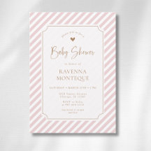 Rosenskära diagonalt randigt guld ram baby shower