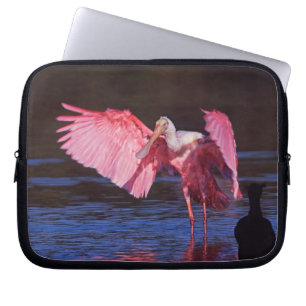 Rosenskedstork (Ajaia ajaja) med skarv Laptop Fodral