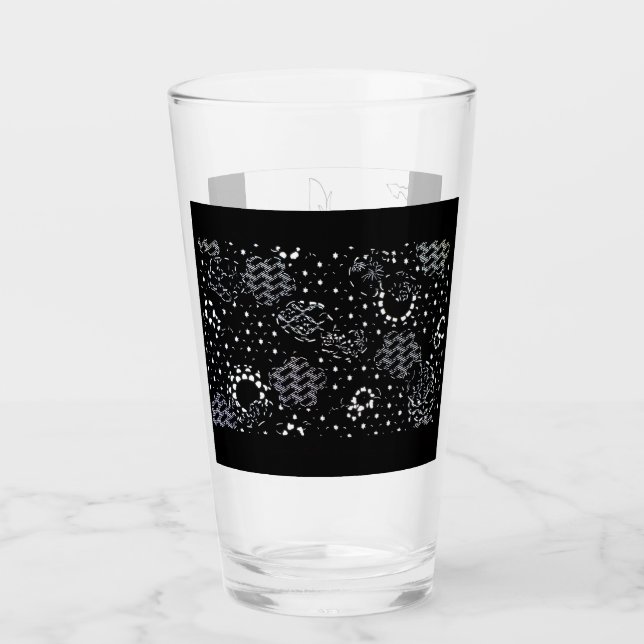 Rosenskiss och stjärnljus silkscreen glasvaror glaskopp (Framsida)