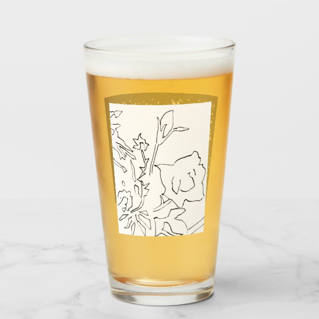 Rosenskiss och stjärnljus silkscreen glasvaror glaskopp (Baksida fylld)