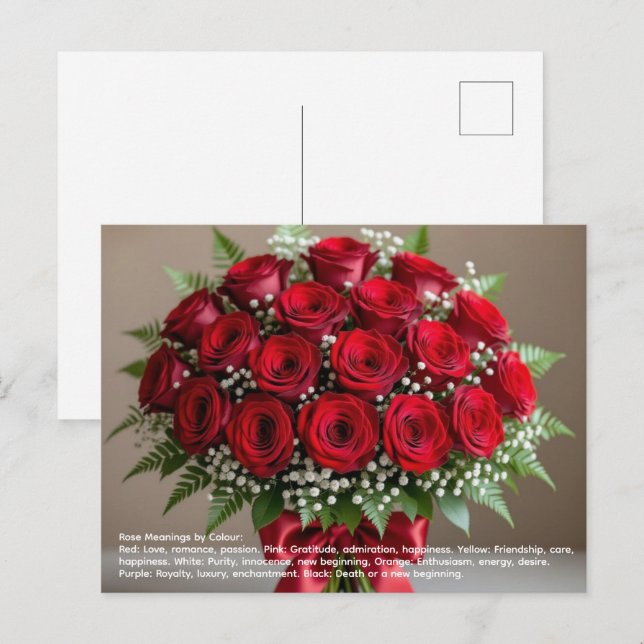 Rosensymbolik Vykort (Fram/baksida)