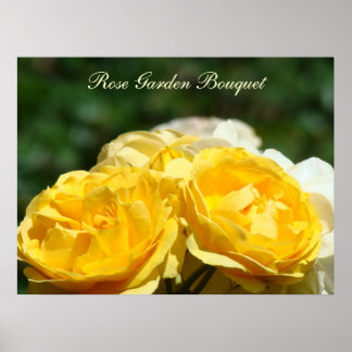 Rosenträdgård Bukett konsttryck Gula Rosor Poster