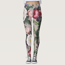 Rosenträdgård mode sommar söt rosa ros leggings