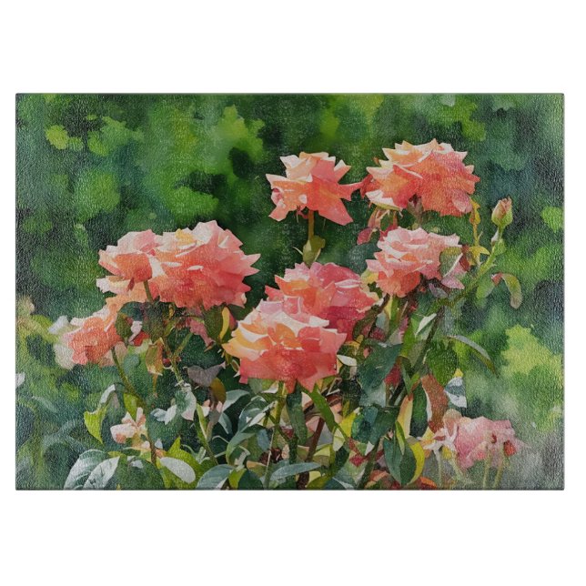 Rosenträdgårdsblommor Blomsterkonst Glas (Framsidan)