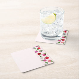 Rosenträdgårdsfest Bröllosdopp Underlägg Papper Kvadrat