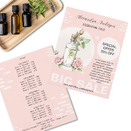 Rosenträdsolja Vattenfärg Blommig Flaska Kampanj Flygblad