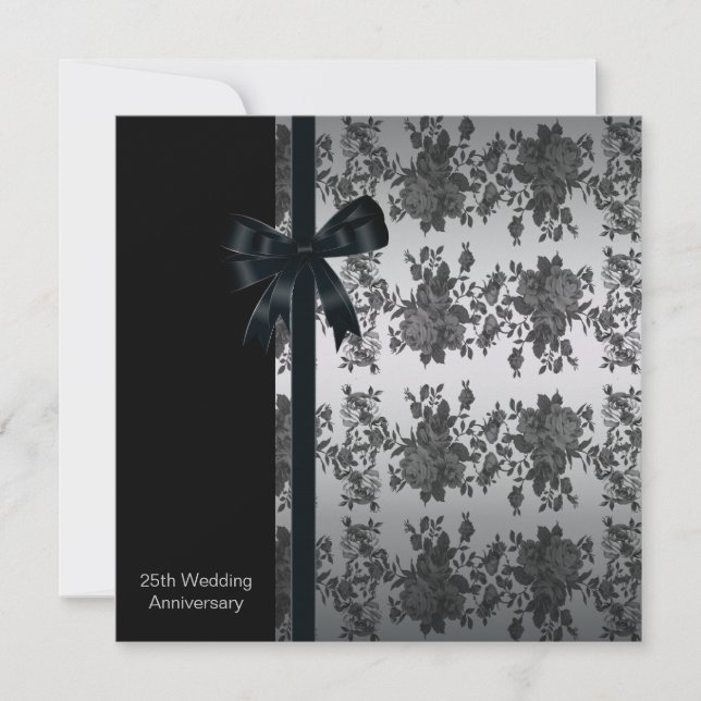 Roses 25-årsjubileum för bröllopsfest inbjudningar (Framsida)