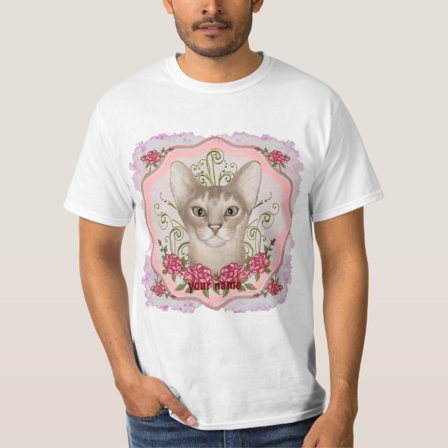 Roses Abyssinian Katt t-shirt  (Framsida)
