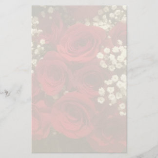 Roses and Baby's Breath Stationery Brevpapper