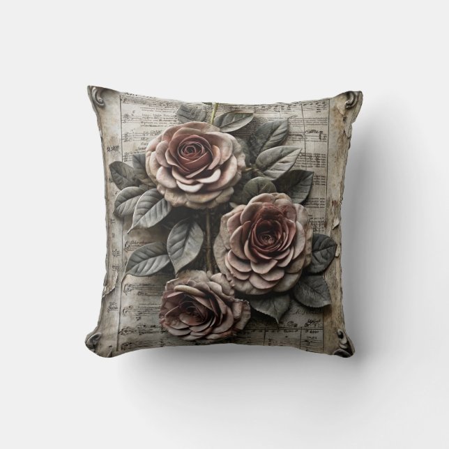 Roses and Music Sheets Kudde (Framsida)