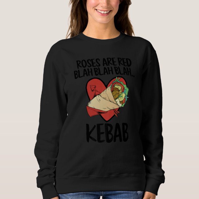 Roses Are Red Blah Kebab Funny Food Lover Valentin T Shirt (Framsida)