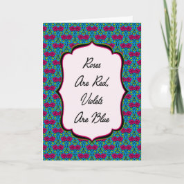 Roses Are Red Miss You Card | Whimsical Floral Kort
