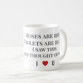 Roses Are Red Valentine’s  – Romantic Typography  Kaffemugg