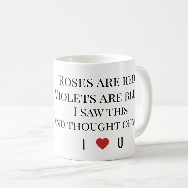 Roses Are Red Valentine’s  – Romantic Typography  Kaffemugg (Framsida höger)