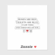 Roses Are Red Valentine's - I ♥ U Funny Romantic