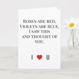 Roses Are Red Valentine's - I ♥ U Funny Romantic   Kort