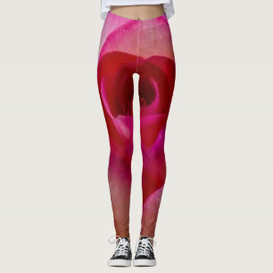 Roses blommig grön röd Leggings lifewomenstyle