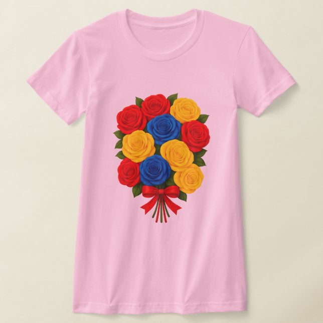 Roses Bouquet Women's Slim Fit T-Shirt (Laydown)