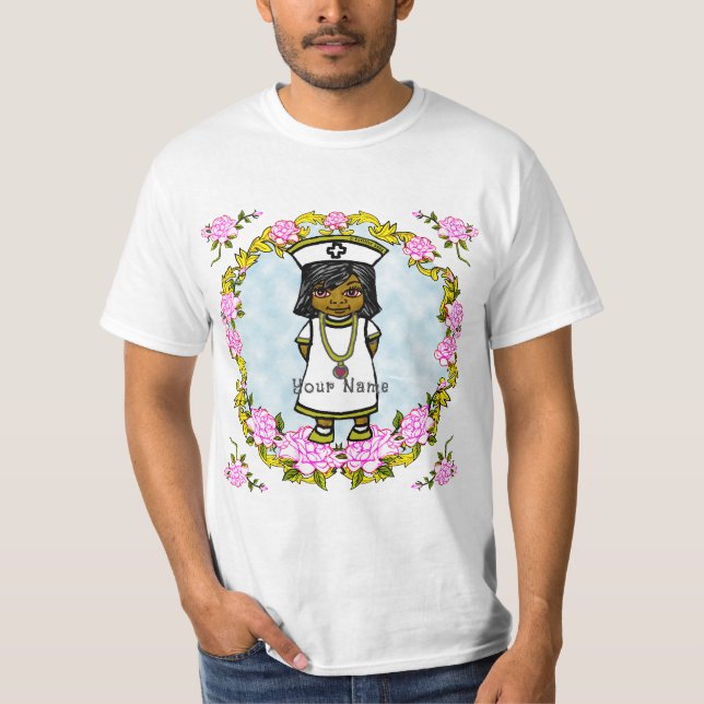 Roses Brun Flicksköterska T Shirt (Framsida)