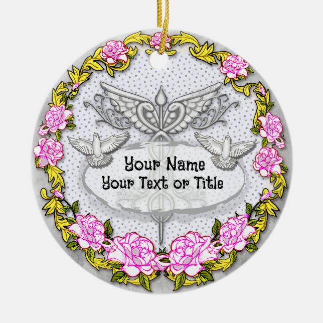 Roses Caduceus Julgransprydnad Keramik (Framsidan)