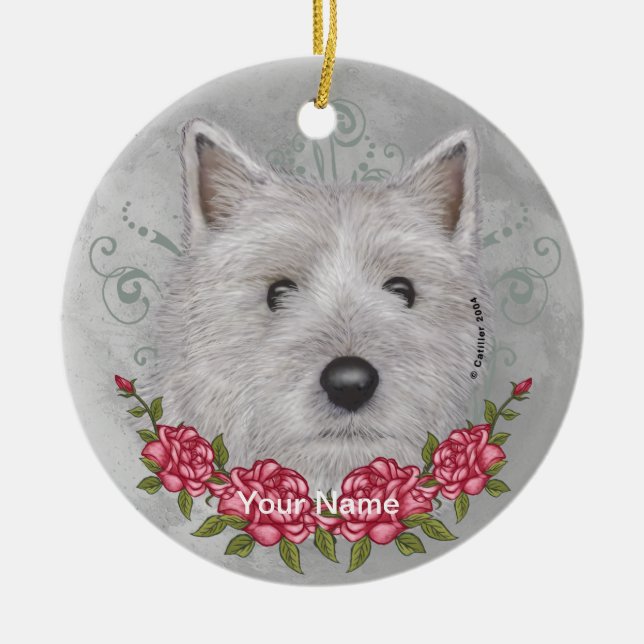 Roses Cairn Terrier Ornament (Framsidan)