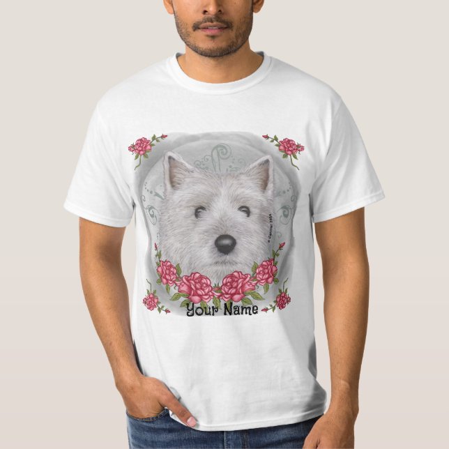 Roses Cairn Terrier T Shirt (Framsida)
