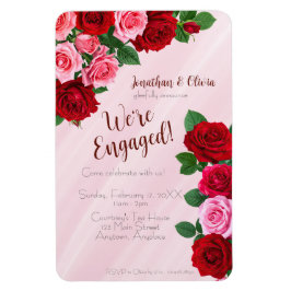 Roses Engagement Party Invitation Magnet