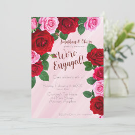 Roses Engagement Party Invitation Spara Datumet