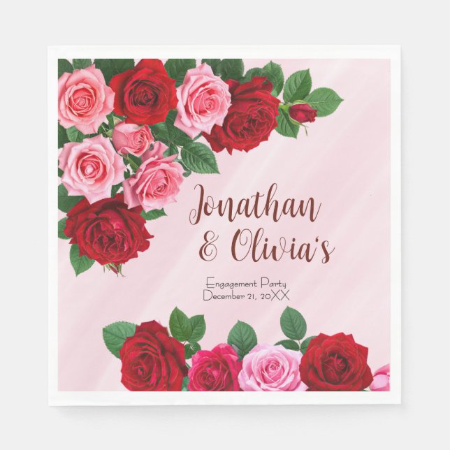 Roses Engagement Party Pappersservett (Framsidan)