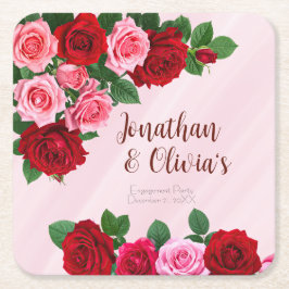 Roses Engagement Party Underlägg Papper Kvadrat