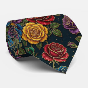 Roses Faux Silk Jewel Tone + Gold Gentleman's Slips