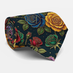 Roses Faux Silk Jewel Tone + Gold Gentleman's Slips
