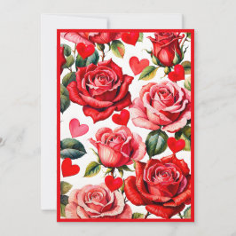 Roses & Hearts Galentine's nattfest-inbjudan Inbjudningar