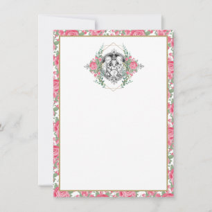 Roses Heliga Familj Elegant Religiöst Brevpapper Tack Kort