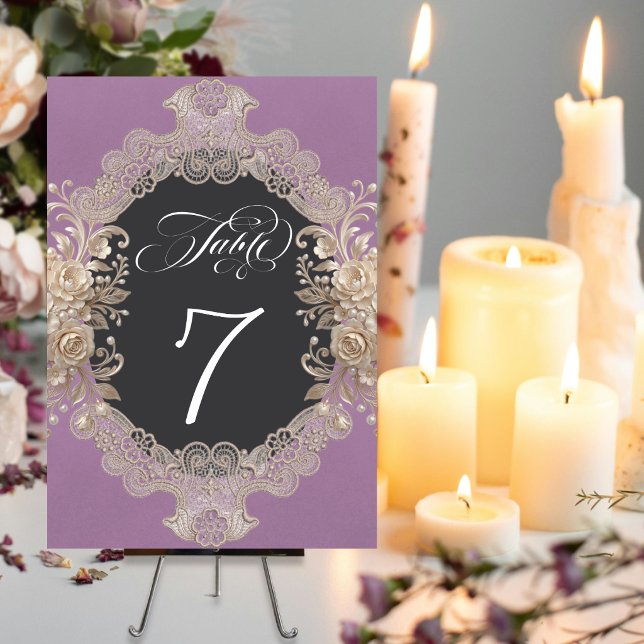 Roses & Lace - Lavendel Bordsnummer (Skapare uppladdad)
